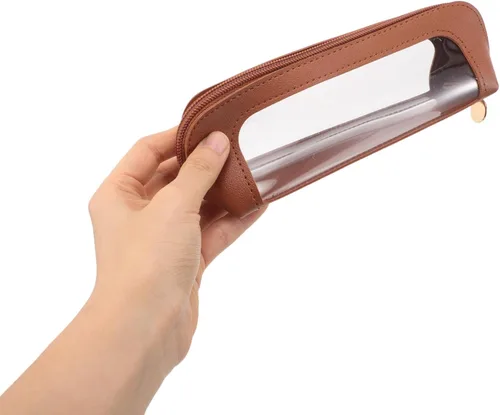 Vista 4 de Beavorty Makeup Brush Organizer Bag Portable Cosmetic Brush Holder Pouch with Zipper Travel Vanity Case for Women Brown