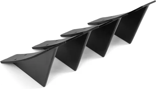 Vista 9 de KUAFU Juego de 4 piezas universal para parachoques trasero, difusor de labio, aleta de tiburón, cubiertas de adorno de spoiler, ABS de plástico negro