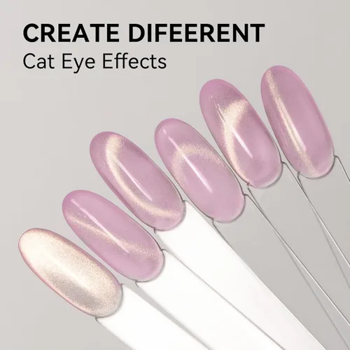 Vista 5 de MAYCHAO Esmalte de uñas en gel de ojo de gato con amatista dorada, 1 pieza de esmalte de gel de ojo de gato de terciopelo Mirage para remojar