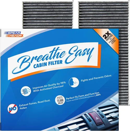 Vista 42 de Filtro de cabina AC y calefactor de defensa contra olores Breathe Easy de Spearhead, se ajusta como OEM, hasta un 25% más duradero con carbón