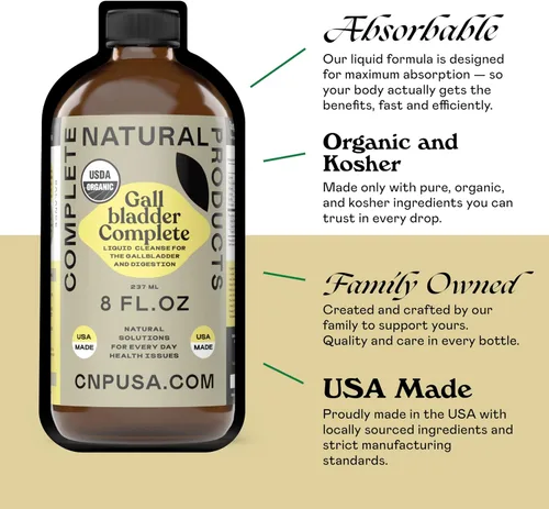 Vista 9 de Gallbladder - Concentrado líquido orgánico completo de 8 onzas, fórmula orgánica de apoyo de la vesícula biliar con vinagre de sidra de manzana