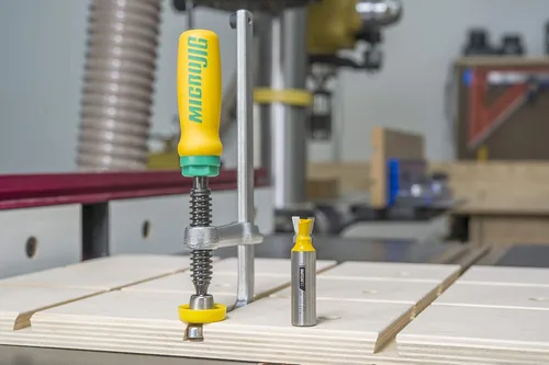 Vista 7 de MICROJIG Matchfit DVC-1177K2 Abrazadera de cola de milano Pro, verde/amarillo/plateado