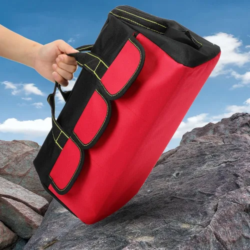 Vista 3 de Sanwuta Paquete de 3 bolsas de herramientas para hombres con parte inferior dura impermeable, bolsa de herramientas de alta resistencia de boca