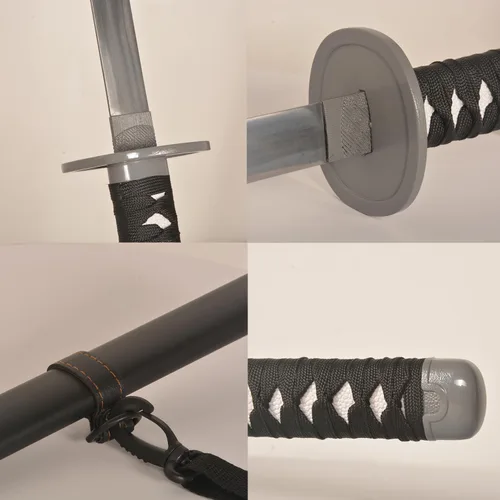 Vista 6 de Espada samurái Katana de acero al carbono de 41.3 pulgadas para cosplay, accesorios de rendimiento, decoración del hogar