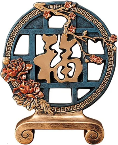 Chinese feng Shui Statue Sculpture Chinese Style Resin Decoration，Home Decoration Gift，Hand-Made, Suitable for Living Room Office Desktop, Etc.