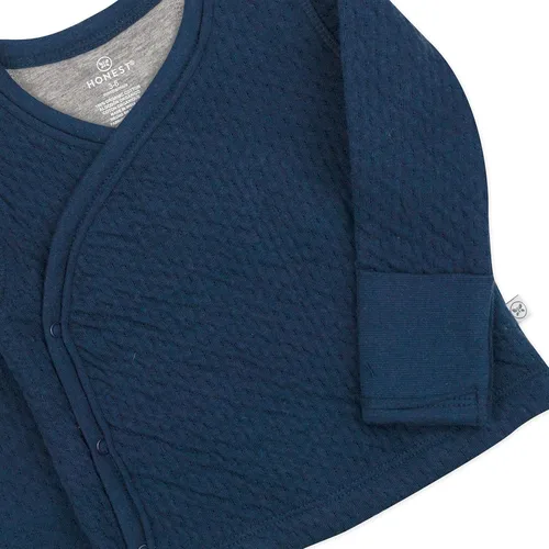Vista 2 de HonestBaby Kimono de algodón orgánico Matelasse con cierre lateral