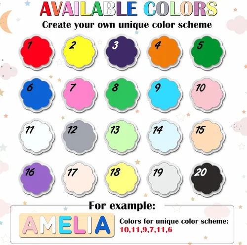 Vista 5 de Rompecabezas de madera con nombre personalizado para niños con letras extra grandes, rompecabezas personalizado con nombre de bebé para niños