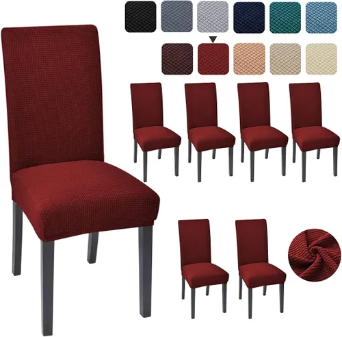 Vista 45 de Juego de 4 fundas para sillas de comedor y cocina, fundas para sillas de comedor, color negro