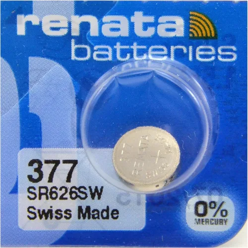 Vista 5 de Renata 377 SR626SW Baterías – 1.55 V Óxido de Plata 377 Batería de reloj (10 unidades)