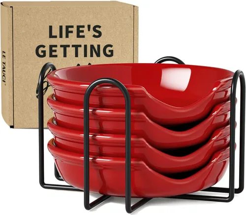 Vista 8 de LE TAUCI Soporte para cucharas de cerámica con soporte, soporte para cucharas de 4.8 pulgadas para la parte superior de la estufa, soporte