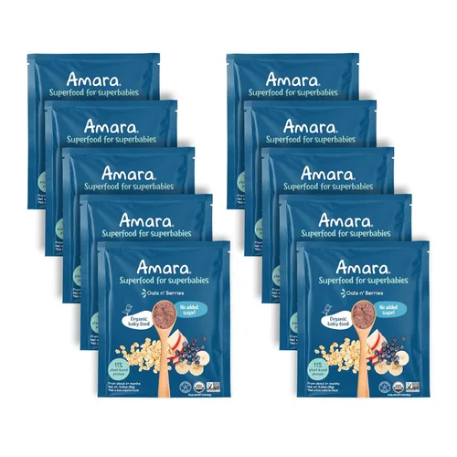 Vista 11 de Amara - Alimentos orgánicos para bebés - Etapa 2 - Papa de col rizada - Cereal para bebés para mezclar con leche materna, agua o fórmula infantil