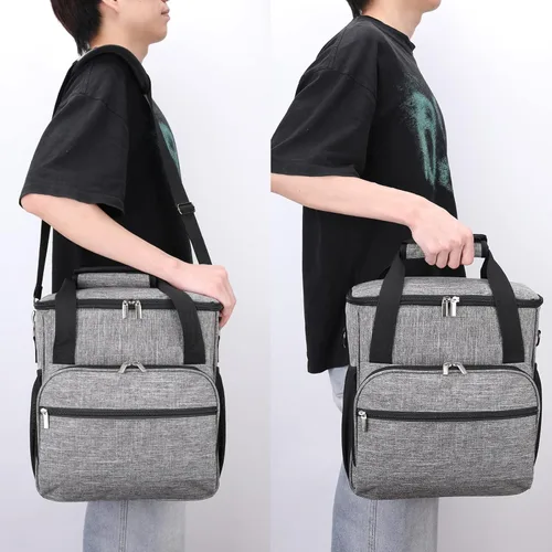 Vista 6 de Bolsa de transporte para cafetera COVERQUE Keurig K-Mini/K-Mini Plus, estuche de almacenamiento para viajes, gris