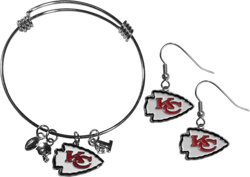 Vista 20 de Siskiyou Sports NFL womens Dangle Earrings and Charm Bangle Bracelet Set