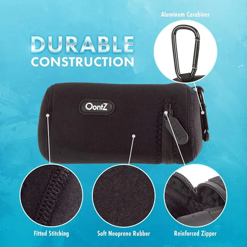 Vista 3 de Funda para parlante portátil Bluetooth Cambridge SoundWorks Official OontZ Angle 3 Plus, de neoprene con mosquetón de aluminio, con cierre reforzado