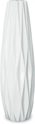 Vista 47 de White Ceramic Flower Vase,12 Inch Tall Modern Textured Vases for Home Decor,Table Centerpieces,Farmhouse,Shelf,Living Room Decorations Minimalist