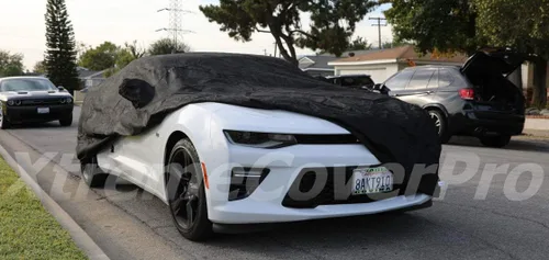 Vista 2 de Funda de coche personalizada 2010 2011 2012 2013 2014 2015 2016 2017 Chevy Camaro Car Cover XTREMECOVERPRO Gold Series Negro