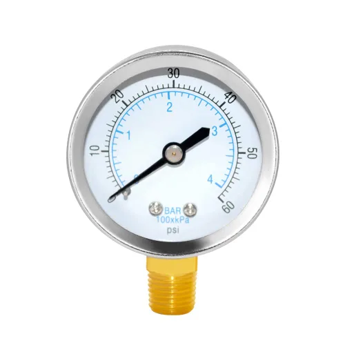 Vista 9 de Joywayus Manómetro de presión 0-30 PSI, latón 1/4" NPT rosca macho montaje inferior, relleno de glicerina, carcasa de acero inoxidable, función
