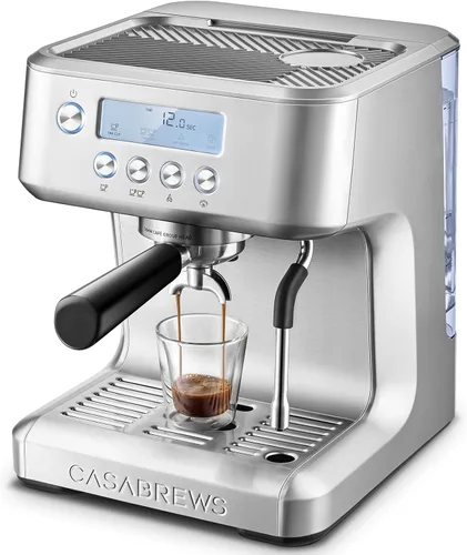CASABREWS Máquina de café expreso ultra con pantalla LCD, cafetera de espresso con potente espumador de leche, temperatura de preparación