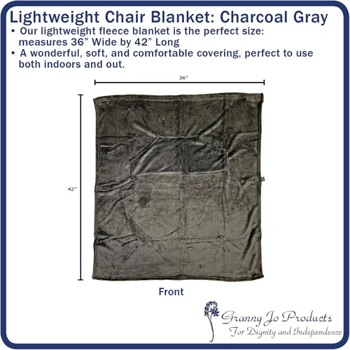 Vista 3 de Granny Jo Products Manta ligera para silla de ruedas, color gris carbón