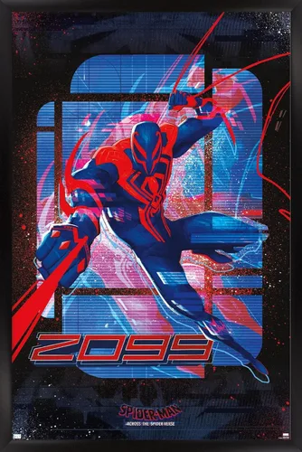 Vista 8 de Trends International Marvel Spider-Man: Across the Spider-Verse - Póster de pared de Spider-Man 2099, 14.72 x 22.37 pulgadas, versión enmarcada