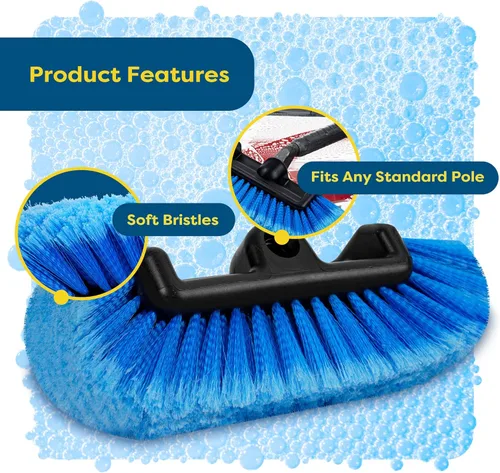 Vista 3 de SCRUBIT Cepillo de lavado de automóvil de 12 pulgadas con cerdas suaves para limpieza de autos, camiones, barcos, cubiertas y casas, el cepillo