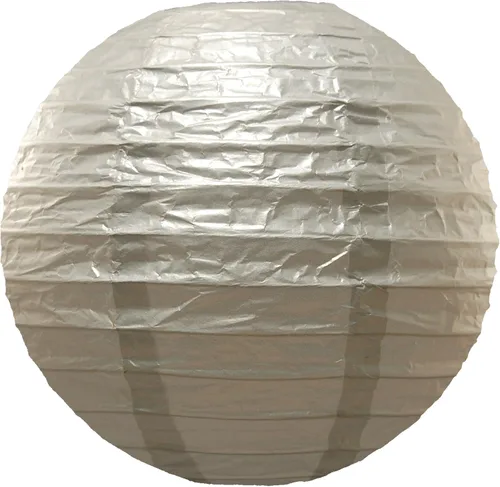 Vista 6 de LumaBase Linternas redondas de papel, oro metálico - Juego de 5