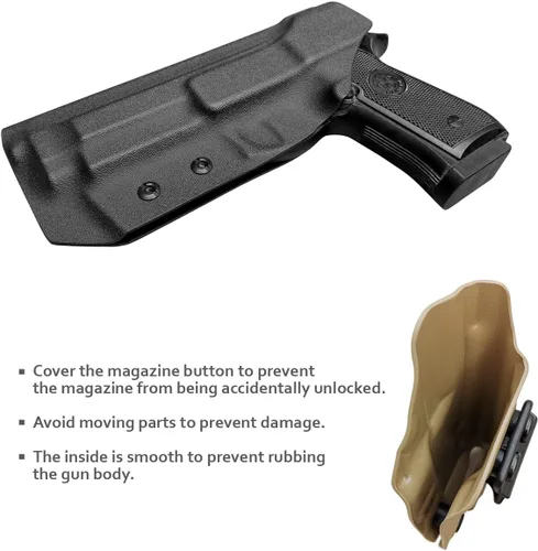 Vista 5 de Beretta 92FS 92A1 96A1 Funda IWB / OWB Kydex para Beretta 92 FS / 92 A1 / 96 A1 Accesorios de Pistola - Interior / Exterior en el Cinturón Porte