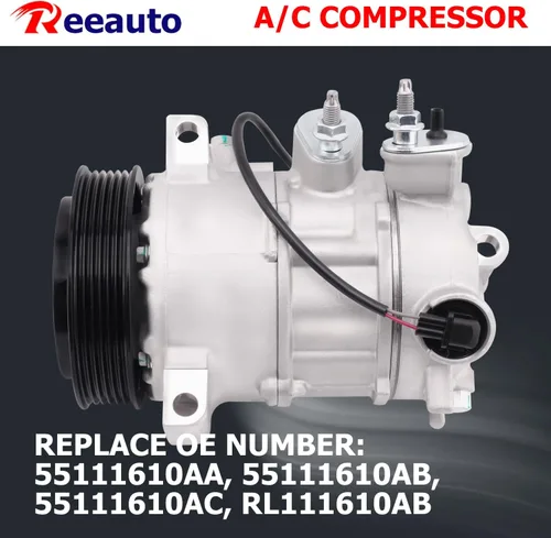Vista 6 de Compresor de aire acondicionado A/C compatible con Je-ep Compass Patriot 2009-2017 Calibre 2009-2012 AC Compresor L4 1.8L 2.0L 2.4L Reemplazar