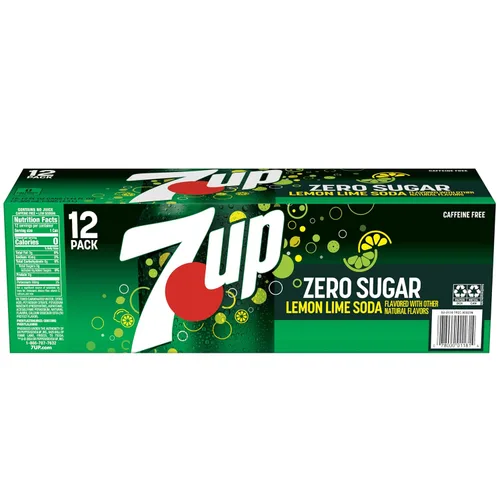 Vista 14 de 7UP Zero Sugar Lemon Lime Soda, latas de 12 onzas líquidas (paquete de 12)