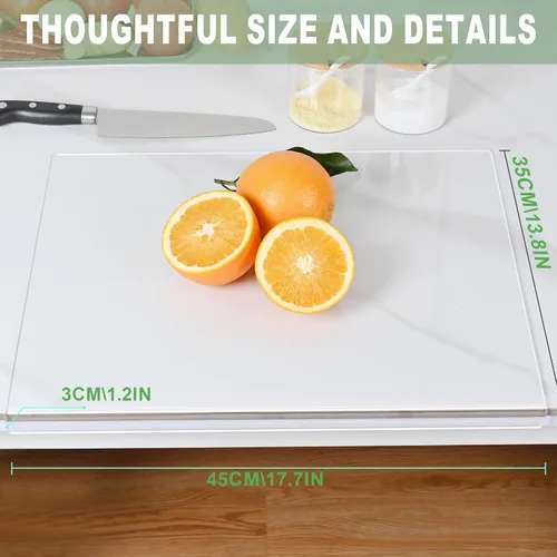 Vista 5 de Acrylic Cutting Board with Counter Lip, 17.3x13.8 Inch Non-slip Clear Cutting Boards for Kitchen Counter, Large Cutting Board for Countertop