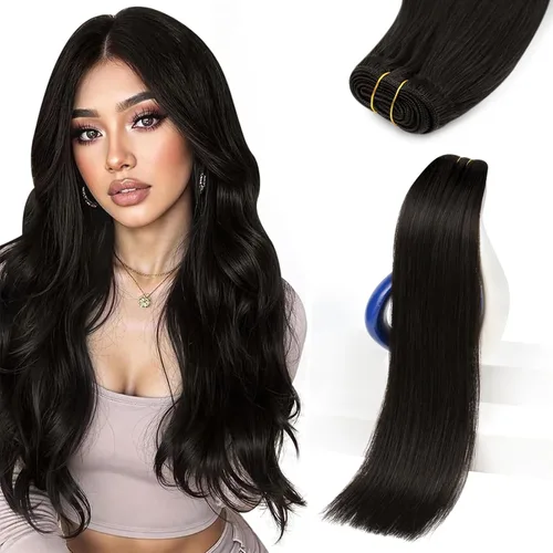 Vista 26 de Sunny Hair Extensiones de Cabello para Coser de Cabello Humano Real Negro Extensiones de Cabello en Trama para Mujeres Cabello Real Extensiones