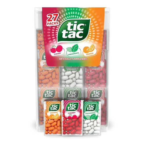 Tic Tac Variety Pack Mega Box, Bulk 27 Packs, Cherry, Freshmints, Orange, Refreshing Fruity Mints, Classic, 17.14 oz​
