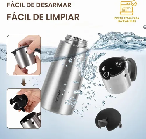 Vista 5 de Vucchini Botella Dispensadora Grande de Aceite de Oliva Dispensador de Aceite de Cocina Contenedor de Salsa de Soja con Volteo Automático - Aceitera