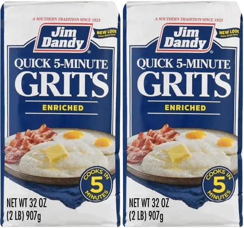 Jim Dandy Bolsa de maíz blanco enriquecido de grano rápido de 2 libras (paquete de 2)