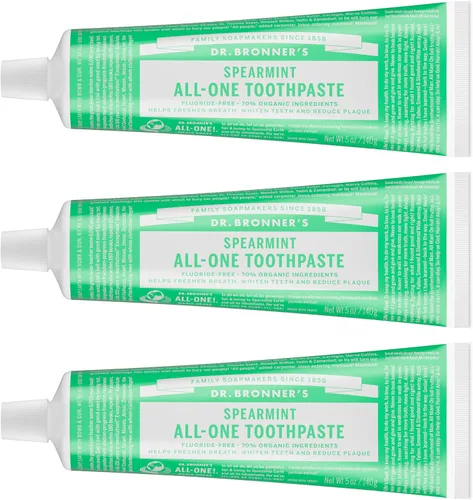 Vista 11 de Dr. Bronner’s Pasta de dientes todo en uno – Canela, 5 onzas, paquete de 3 – Pasta de dientes sin flúor para adultos, sin SLS, 70% de ingredientes