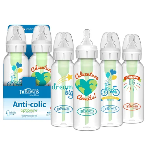 Vista 19 de Dr. Brown's Natural Flow Anti-Colic Options+ Biberón estrecho, 2 oz/2.0 fl oz, con pezón de flujo prematuro, 0.0 ft+, paquete de 4