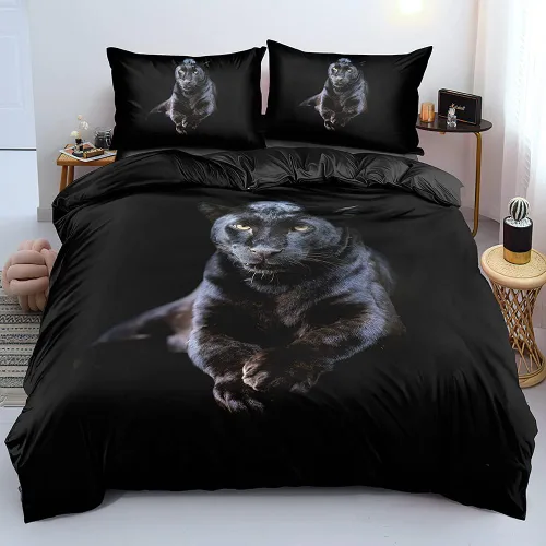 Vista 24 de Juego de funda de edredón con diseño de tigre blanco, tamaño individual, funda de edredón con estampado de animales salvajes, juego de ropa de cama