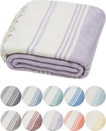 Vista 15 de DEMMEX Organic Diamond - Toalla turca de baño y playa 100% algodón turco certificado Oeko-TEX, ultra suave, de secado rápido, ligera, toalla