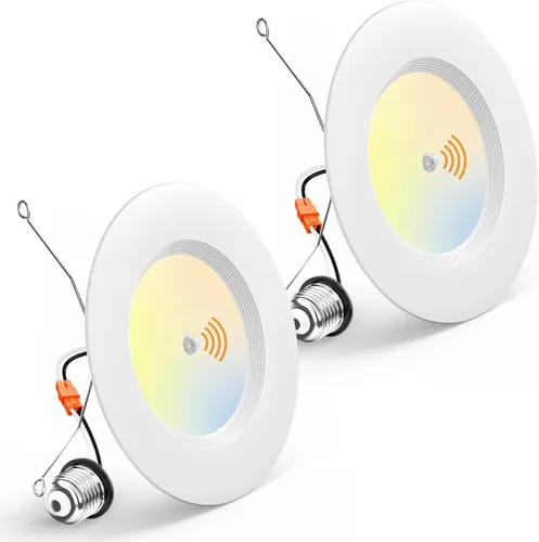 Vista 7 de Amico 1 paquete de luz empotrable con sensor de movimiento de 5/6 pulgadas, 12.5 W = 100 W, 950 LM, 2700 K/3000 K/4000 K/5000 K/6000 K