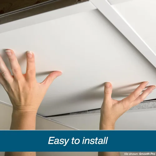 Vista 9 de Genesis Azulejos de techo blancos de 2 x 2 pies - Fácil instalación - Impermeable, lavable y resistente al fuego - PVC de alta calidad para evitar