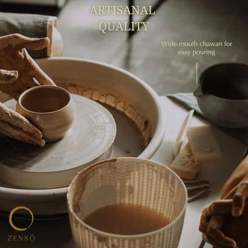 Vista 6 de ZENSO Juego de Batidor Matcha Premium – Kit de Ceremonia de Té Matcha Japonés de 10 Piezas Cuenco Matcha, Recipiente de Té, Batidor de Bambú