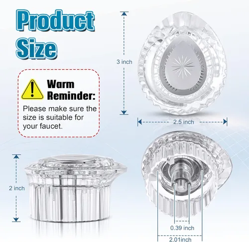 Vista 2 de Enhon Juego de 4 piezas de perilla de repuesto compatible con mango de ducha Moen 100710, repuesto para grifo de baño de una sola manija, accesorio