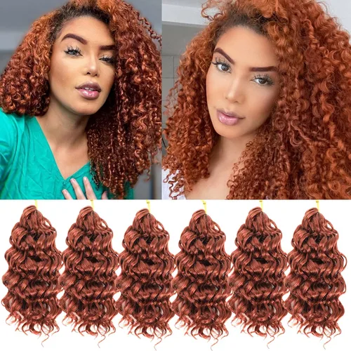 Vista 23 de Gogo Curl Cabello de Ganchillo Rizado de 8 Pulgadas Cabello Corto Rizado de Ganchillo para Mujeres Negras Rizo de Playa Onda de Agua Cabello Rizado