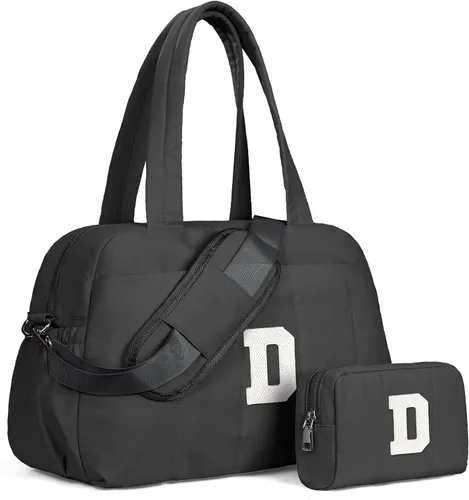Vista 162 de Bolsa de lona Vogewood, bolsas personalizadas de fin de semana para mujer, bolsas de viaje con estuche de maquillaje, regalos de cumpleaños, Beige
