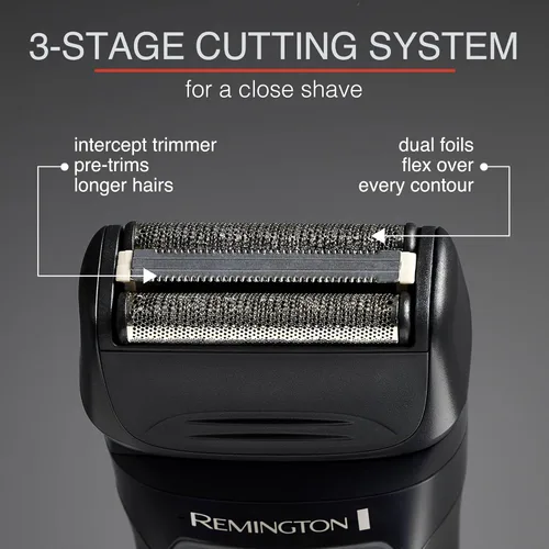 Vista 2 de Remington F4 Style Series Afeitadora de láminas para hombre, cuchillas flexibles para un afeitado cercano y cómodo, afeitadora eléctrica recargable
