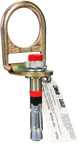 3M Capital Safety 2104560 - Anclaje de hormigón, anilla en D para agujero de 11/16 pulgadas con anillo en D giratorio, plata/rojo