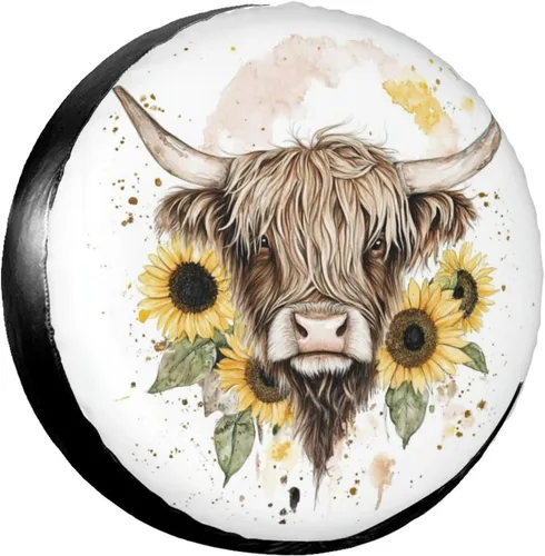 Vista 15 de Cubierta absorbente para neumáticos de repuesto para atardecer, protectores de ruedas, a prueba de polvo, para remolque, caravana, arena, muchos