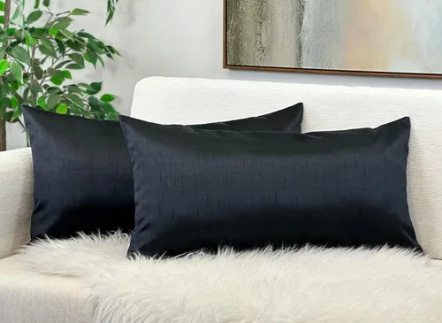 Vista 11 de Aiking Home - Funda de almohada decorativa rectangular de seda sintética de 12 x 18 pulgadas, cierre de cremallera, color aguamarina (juego de 2)