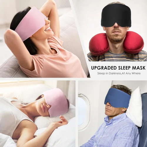 Vista 8 de FRESHME Máscara de dormir ligera y transpirable con bloqueo de ojos para dormir con correa elástica para colgar en las orejas, para todas