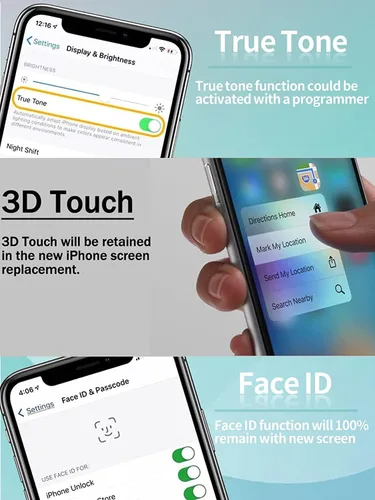 Vista 5 de Ayake Reemplazo de pantalla para iPhone 13, pantalla LCD FHD y pantalla táctil digitalizadora de 6.1 pulgadas, identificación facial programable